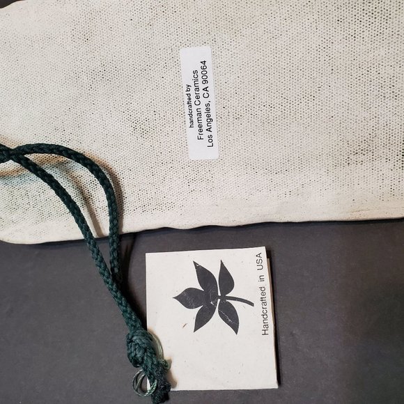 Freeman Ceramics Wall Vase, Hand Crafted Leaf Imprinted USA, Ellen Freeman NEW - Picture 9 of 11